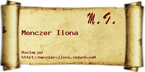 Menczer Ilona névjegykártya